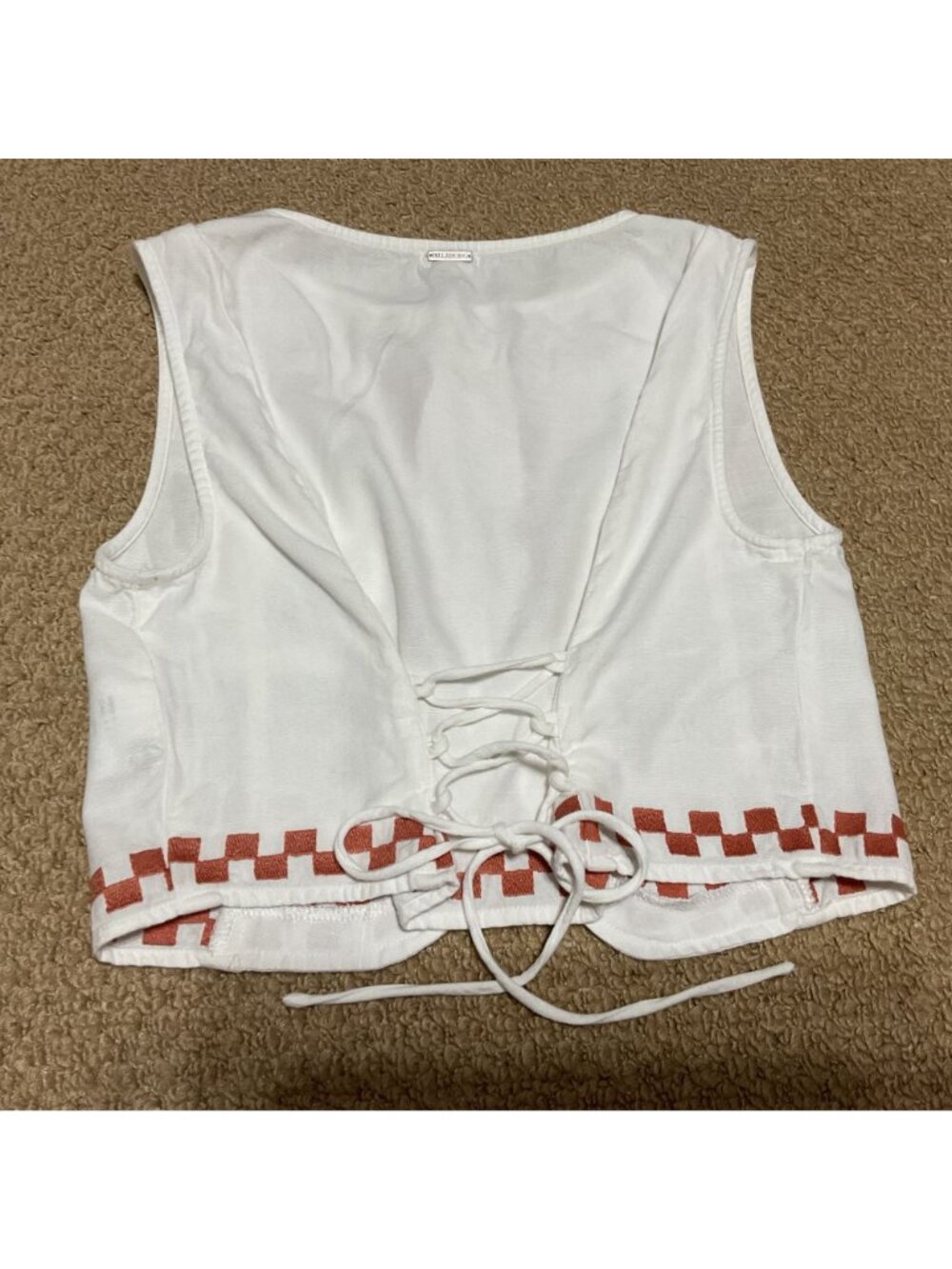 Billabong Secret Cove White Sleeveless Embroidered 2-Piece Set Cropped Top Skirt - Picture 3 of 9